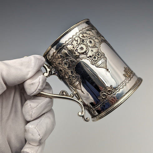 約 1870 年英國古董鍍銀馬克杯 Cooper Brothers